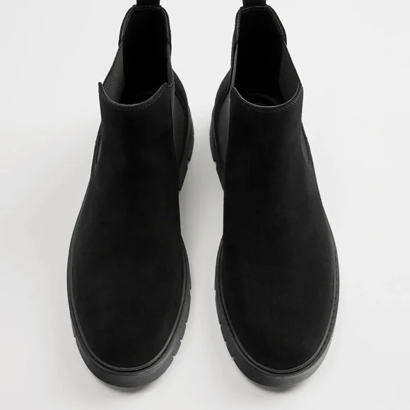 ZARA SPLIT LEATHER ANKLE BOOTS - Picture 5 of 6